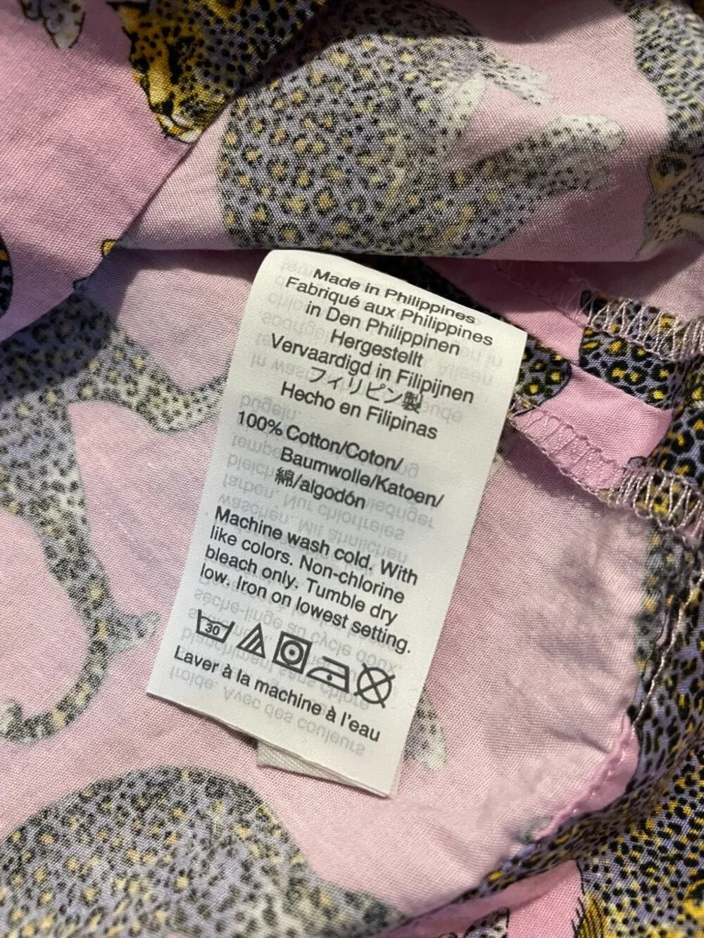 J Crew Open V-neck top in Ratti® cheetah print Sz S Pink Preppy Whimsical Artsy